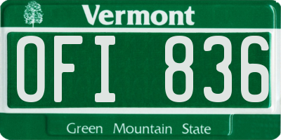 VT license plate OFI836