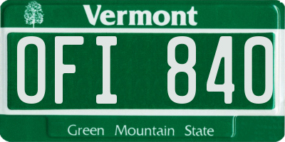 VT license plate OFI840