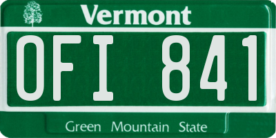 VT license plate OFI841