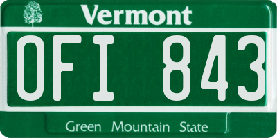 VT license plate OFI843