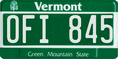 VT license plate OFI845