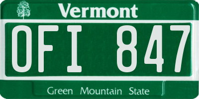 VT license plate OFI847