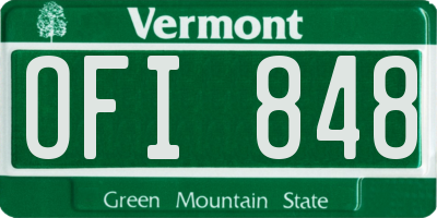 VT license plate OFI848