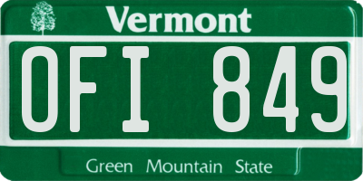 VT license plate OFI849
