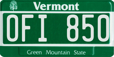 VT license plate OFI850