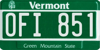 VT license plate OFI851
