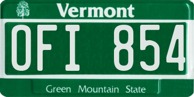 VT license plate OFI854