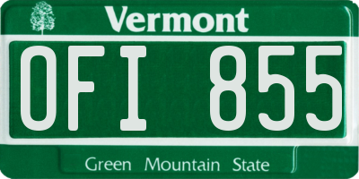 VT license plate OFI855