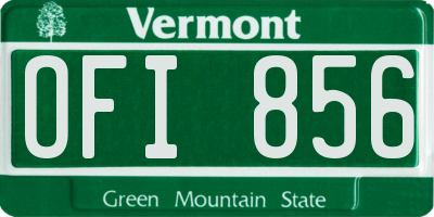 VT license plate OFI856