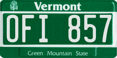 VT license plate OFI857