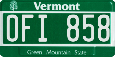 VT license plate OFI858