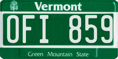 VT license plate OFI859