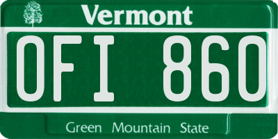 VT license plate OFI860