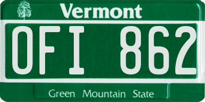VT license plate OFI862
