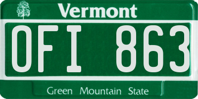 VT license plate OFI863