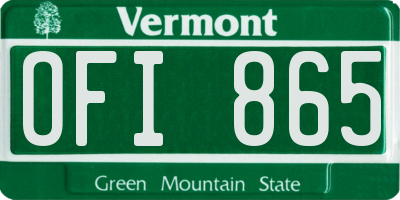 VT license plate OFI865