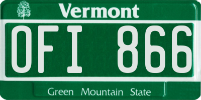 VT license plate OFI866