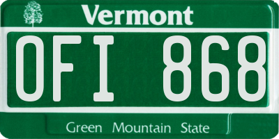VT license plate OFI868