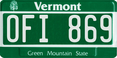 VT license plate OFI869
