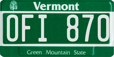 VT license plate OFI870