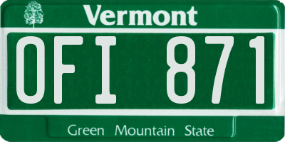 VT license plate OFI871