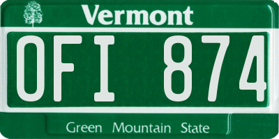 VT license plate OFI874
