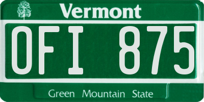 VT license plate OFI875