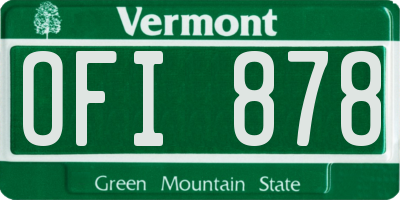 VT license plate OFI878