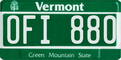 VT license plate OFI880