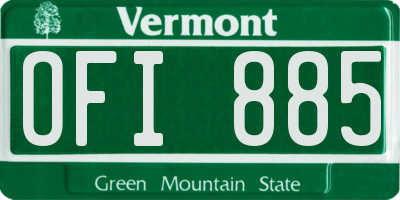 VT license plate OFI885
