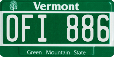 VT license plate OFI886
