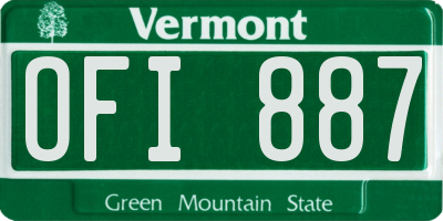 VT license plate OFI887