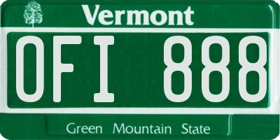 VT license plate OFI888