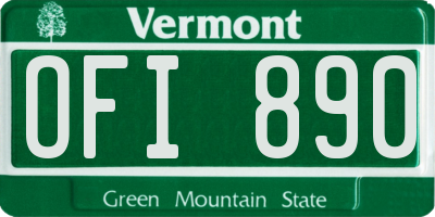 VT license plate OFI890