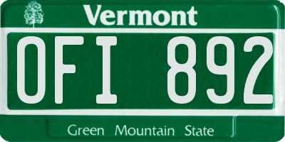 VT license plate OFI892