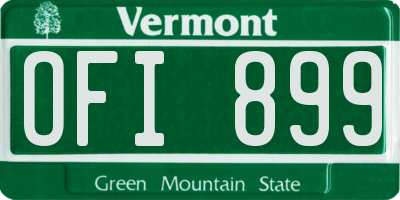 VT license plate OFI899
