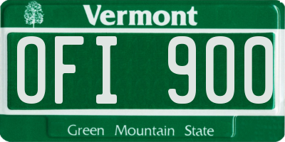 VT license plate OFI900