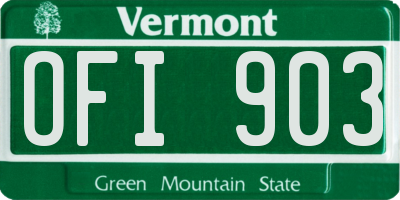 VT license plate OFI903