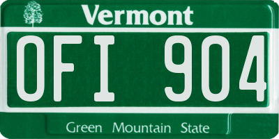 VT license plate OFI904