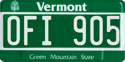VT license plate OFI905