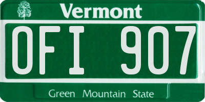 VT license plate OFI907