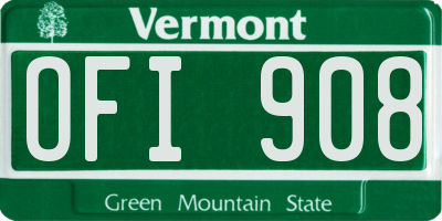 VT license plate OFI908