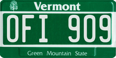 VT license plate OFI909