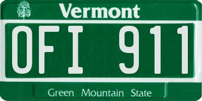 VT license plate OFI911
