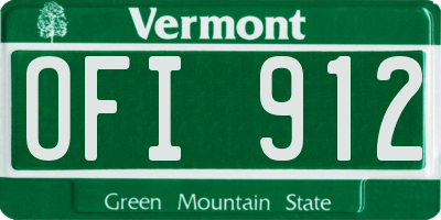 VT license plate OFI912