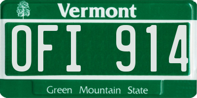VT license plate OFI914