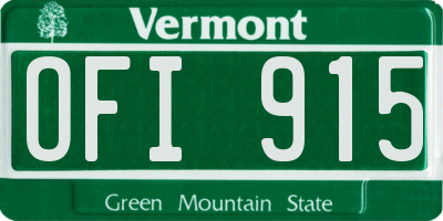 VT license plate OFI915