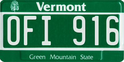 VT license plate OFI916