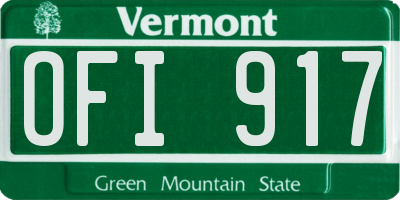 VT license plate OFI917