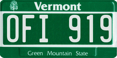 VT license plate OFI919
